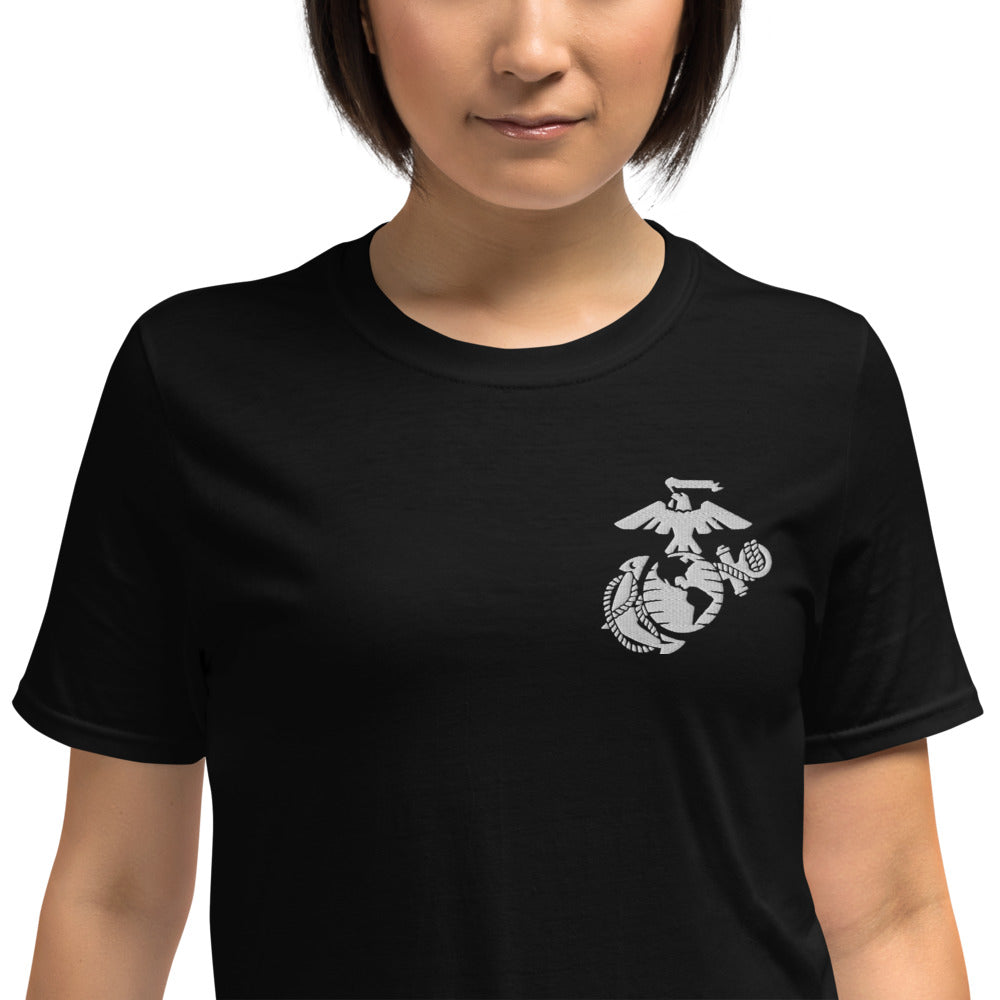 USMC Embroidered Short-Sleeve Unisex T-Shirt military