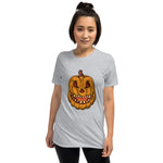 Angry Pumpkin Short-Sleeve Unisex T-Shirt funny seasonal