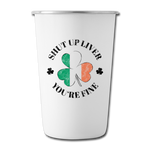 St Patty Liver Stainless Steel Pint Cup seasonal - white