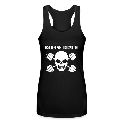 Badass Bench Gym Women’s Performance Racerback Tank Top military - black