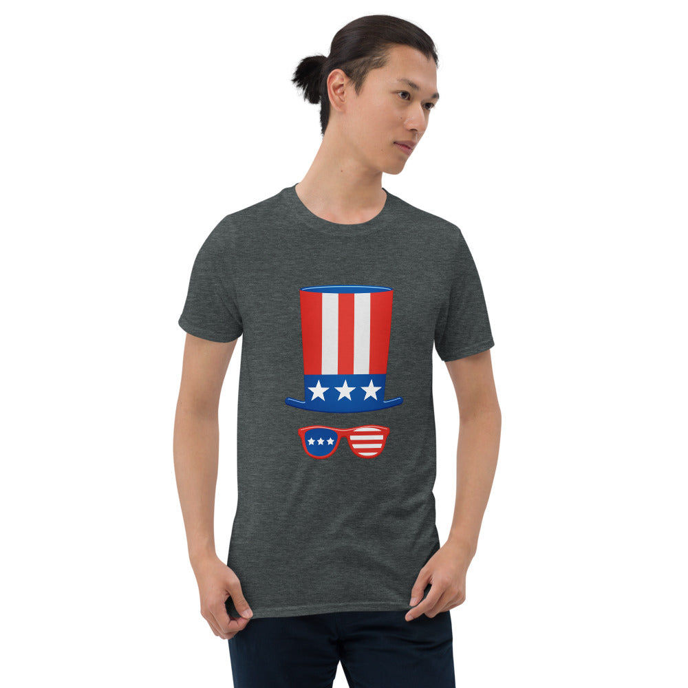 4th Hat and Glasses Short-Sleeve Unisex T-Shirt accessories