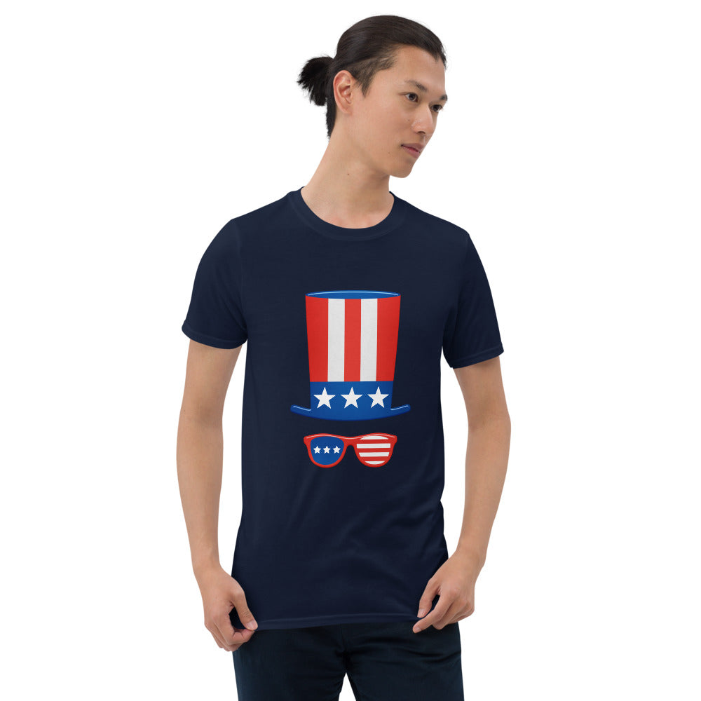 4th Hat and Glasses Short-Sleeve Unisex T-Shirt accessories