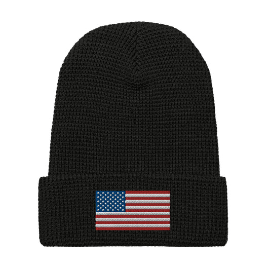 USA Flag BorB Waffle beanie accessories
