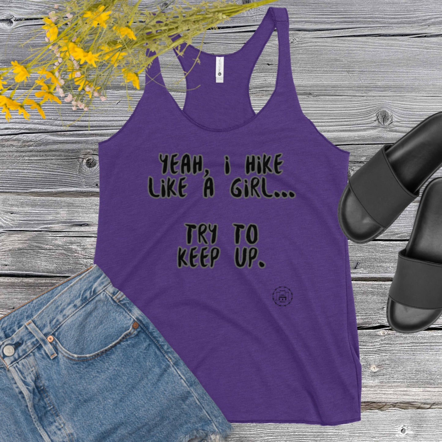Hike Like A Girl Women's Racerback Tank accessories military
