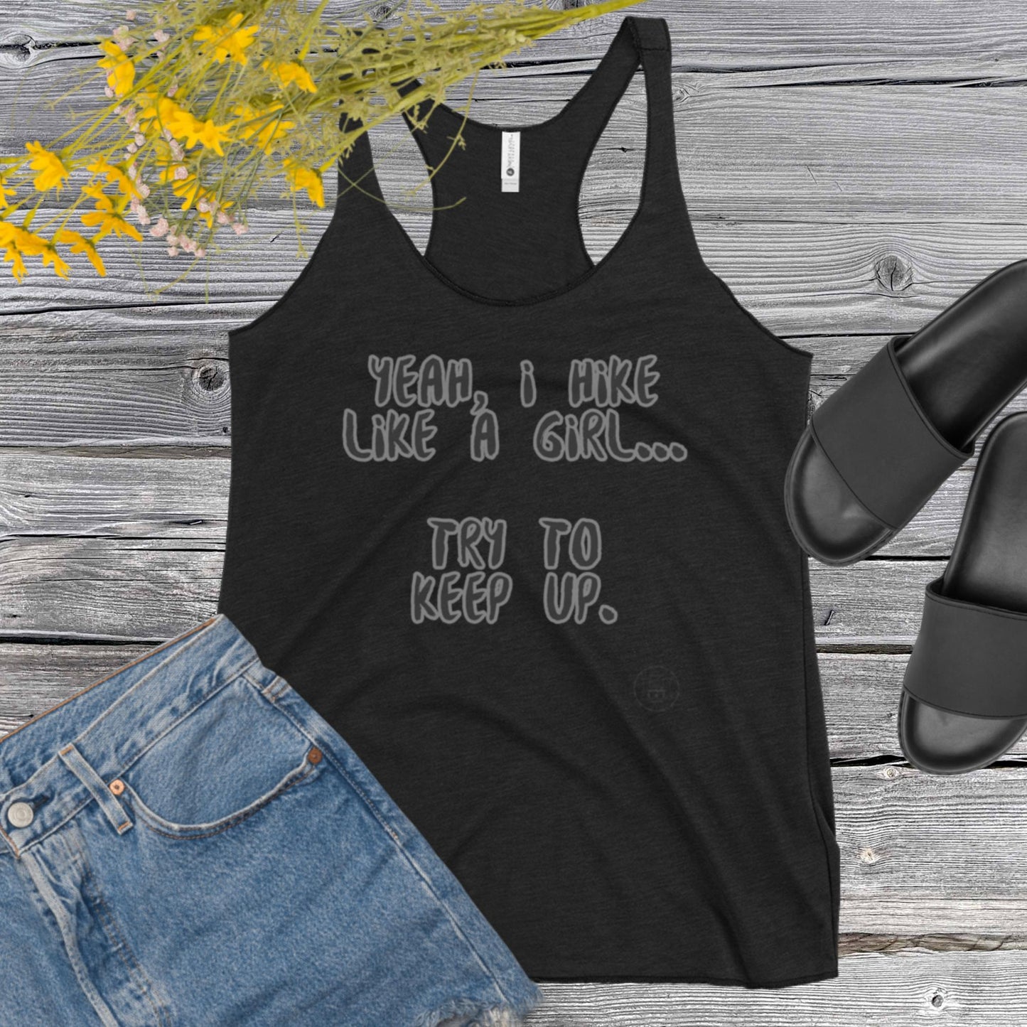 Hike Like A Girl Women's Racerback Tank accessories military