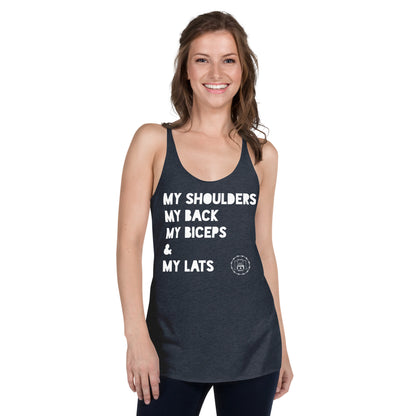 Shoulders Back Biceps Lats Women's Racerback Tank accessories