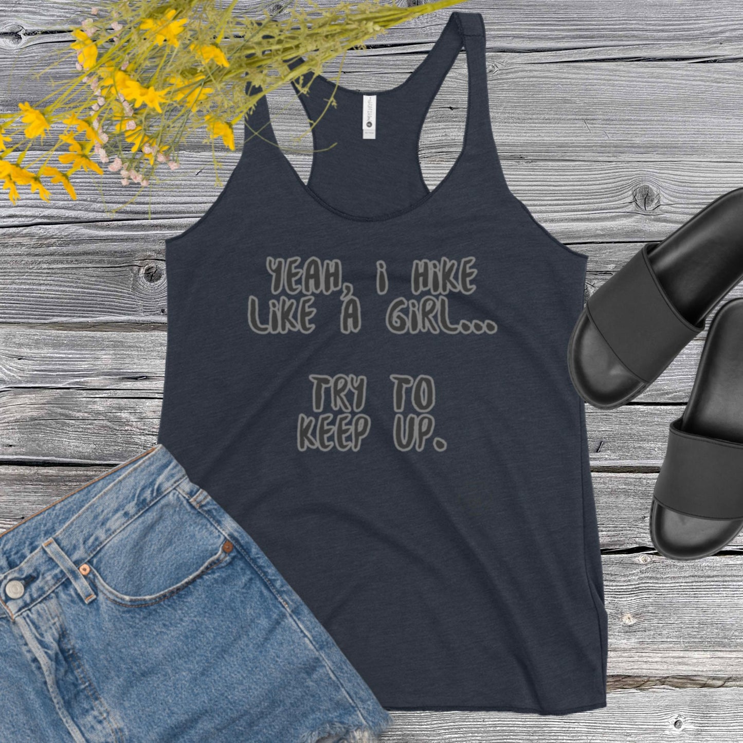 Hike Like A Girl Women's Racerback Tank accessories military