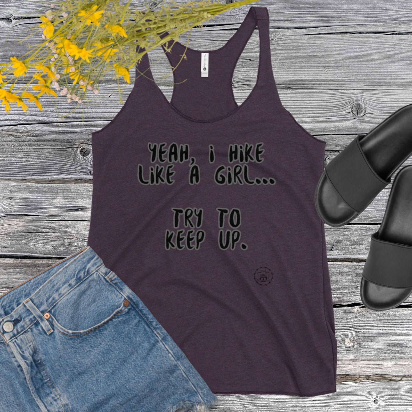 Hike Like A Girl Women's Racerback Tank accessories military