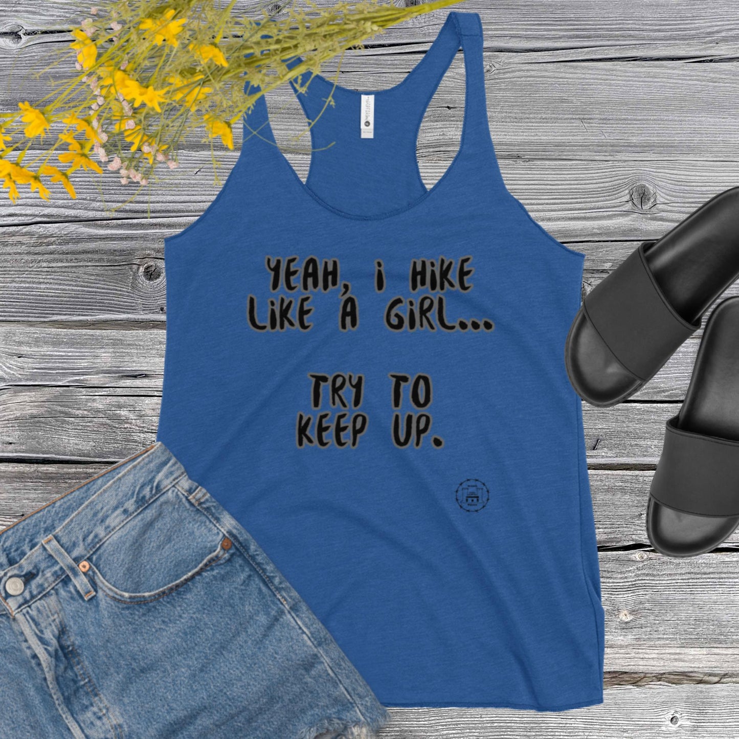 Hike Like A Girl Women's Racerback Tank accessories military