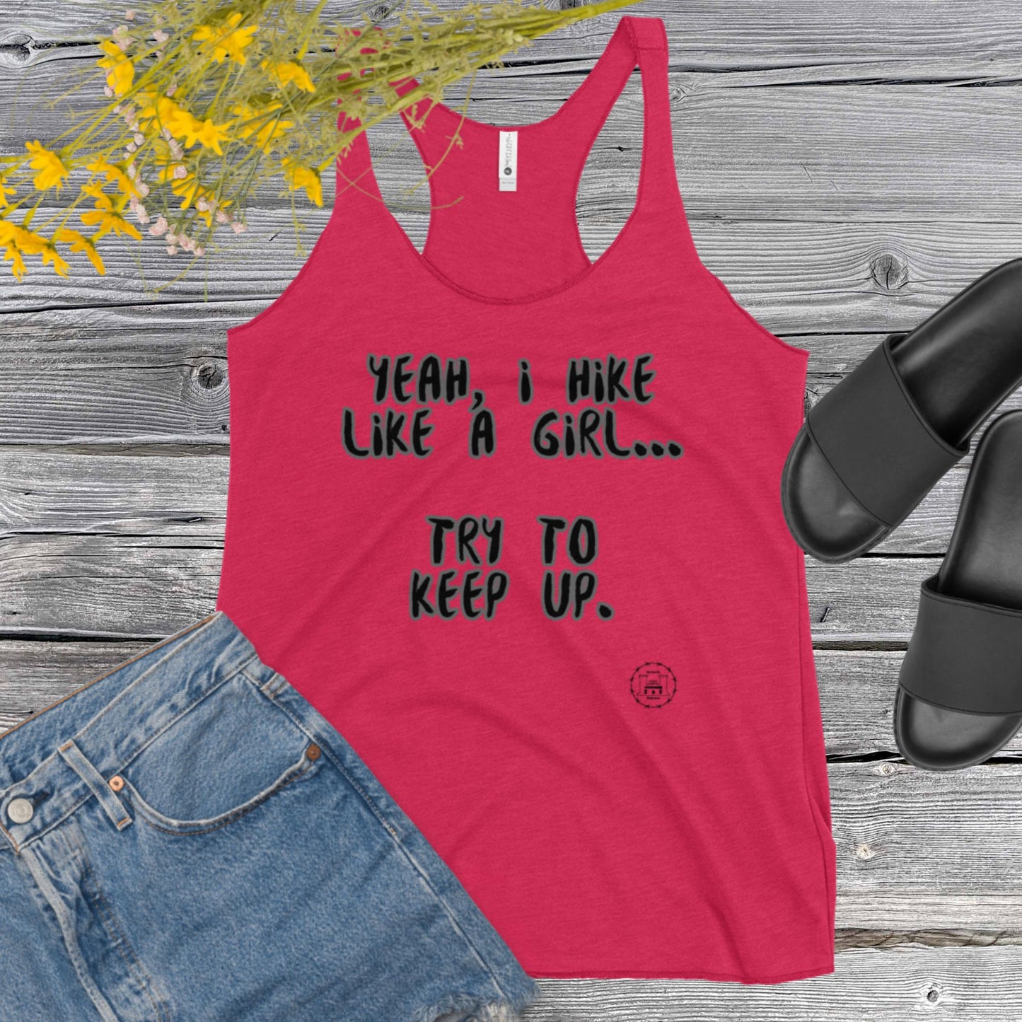 Hike Like A Girl Women's Racerback Tank accessories military