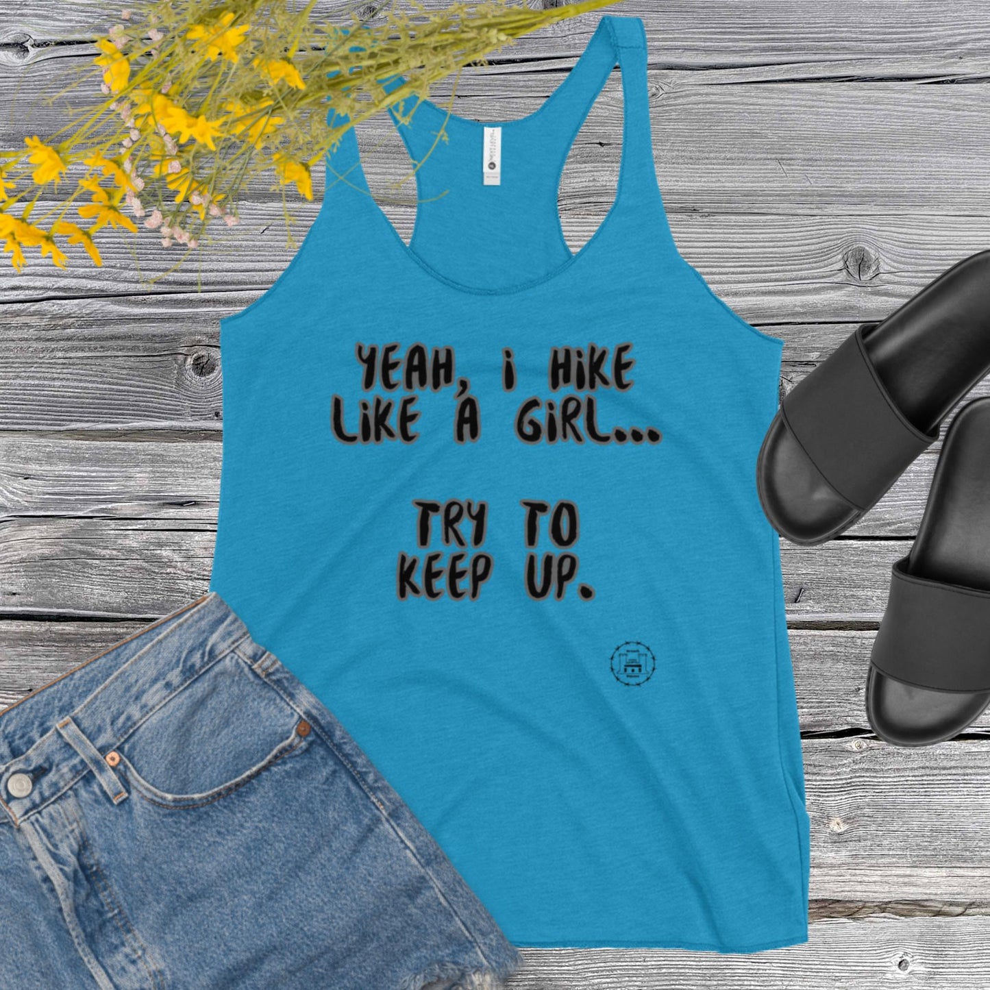 Hike Like A Girl Women's Racerback Tank accessories military